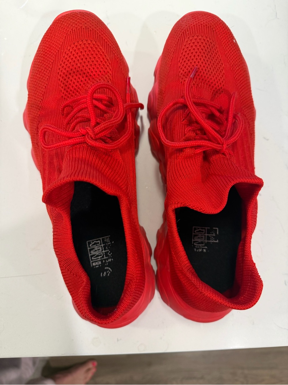 Red Sock-Style Women's Athletic Sneakers - Unbranded